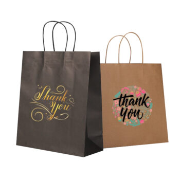 gold logo kraft paper restaurant bag