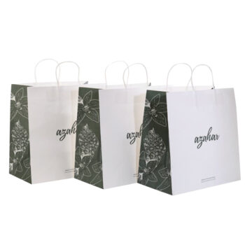 custom white kraft takeout bag