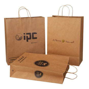custom brown paper bag with Twisted Handle
