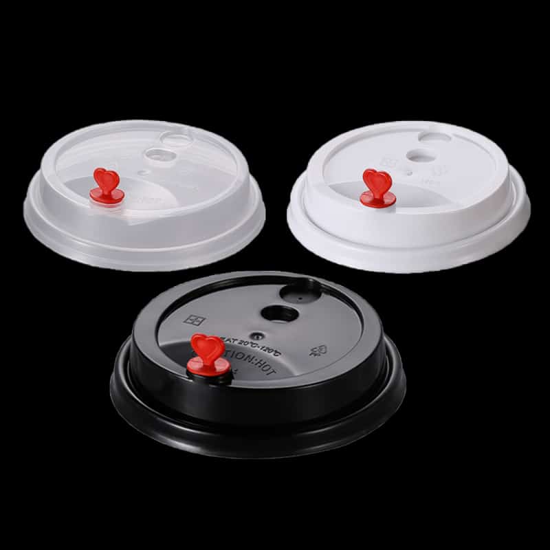 Coffee cup plastic lid can be inserted with a straw