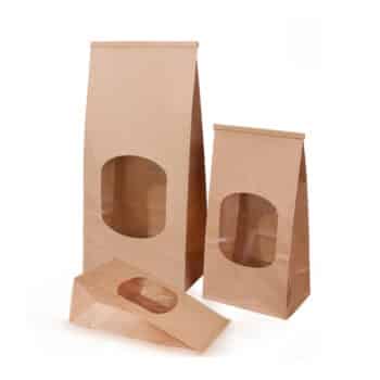 Customizable Tin Tie Paper Bags with Window