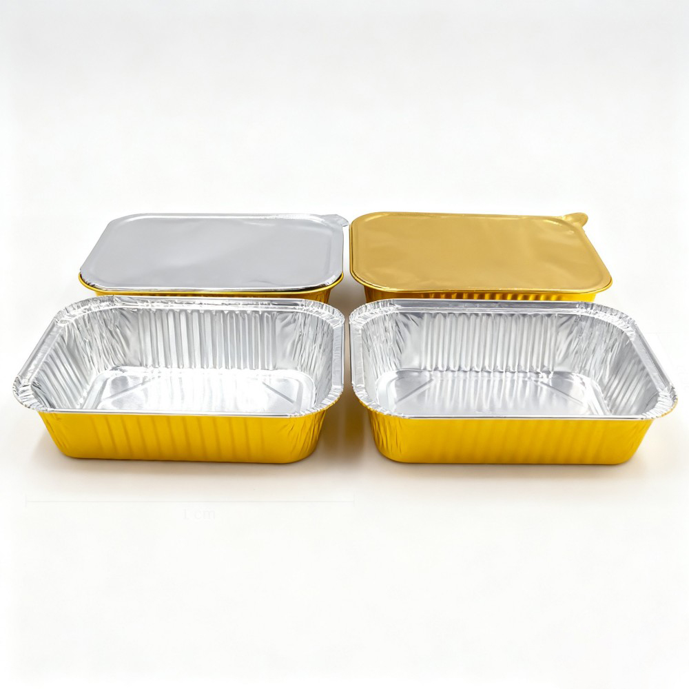 Aluminum Foil Takeout Box with Kraft Paper Sleeve - Image 4