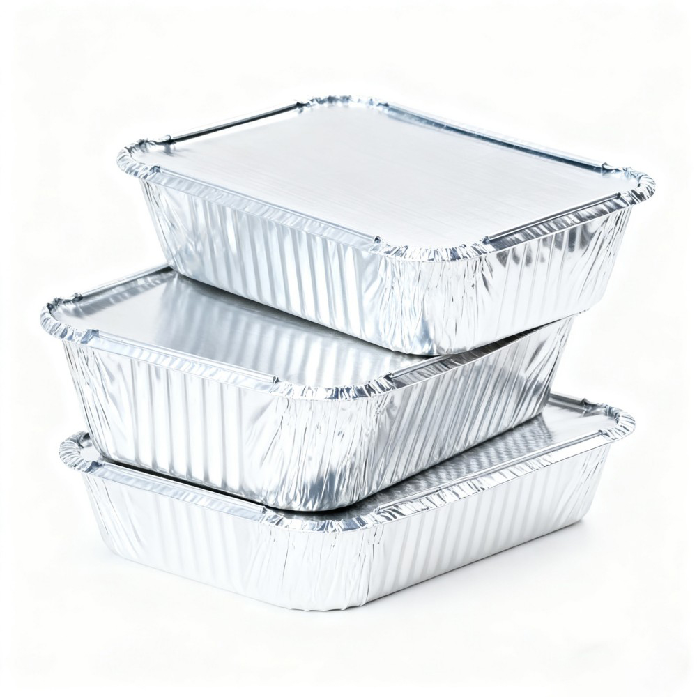 Stackable Rectangular Aluminum Foil Containers