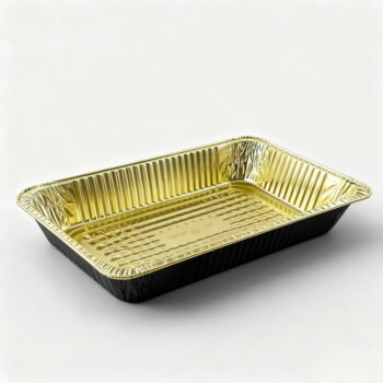 Rectangular Gold-Black Aluminum Foil Tray
