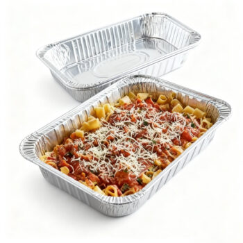 Deep Rectangular Aluminum Foil Food Containers with Lid