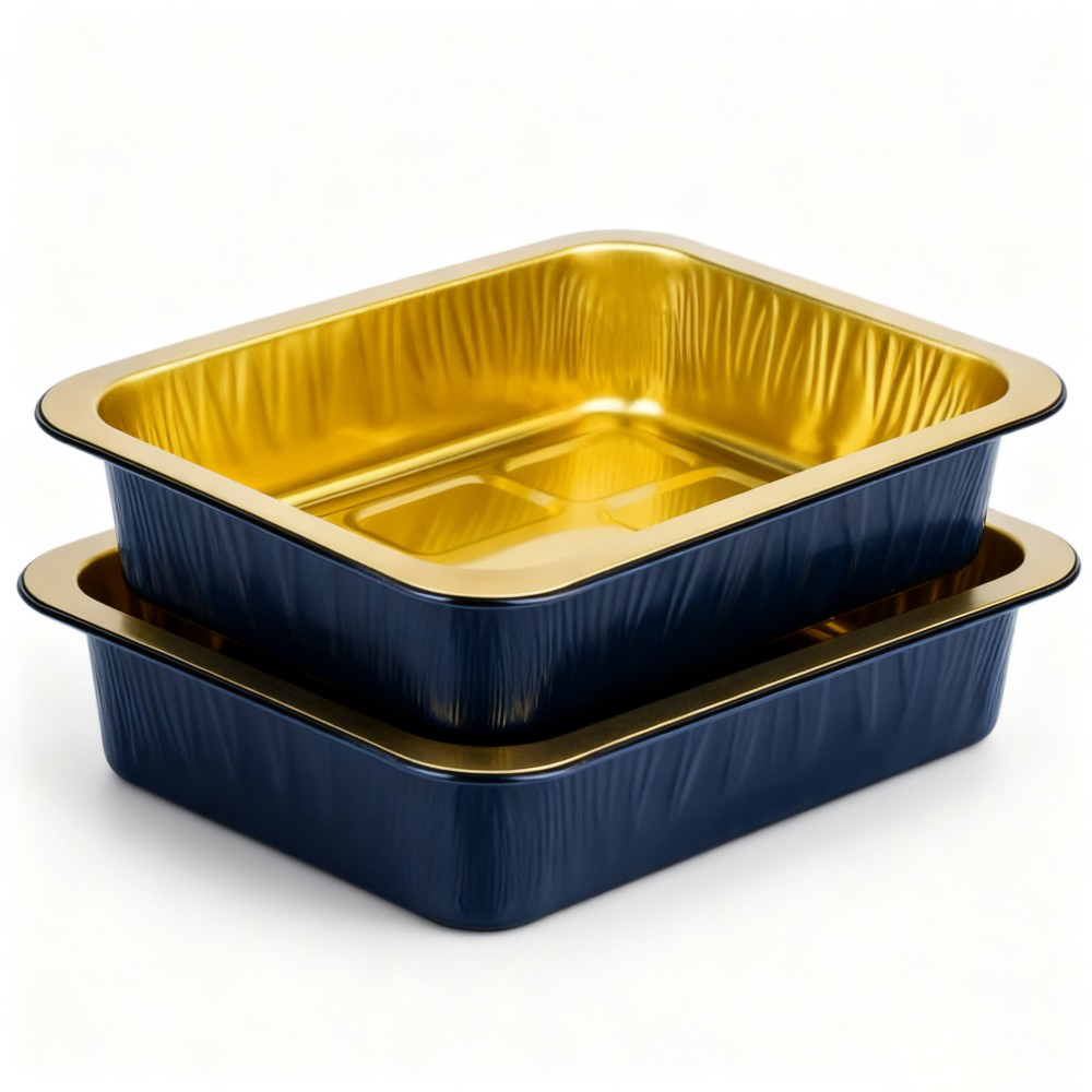 Rectangular Gold Aluminum Foil Food Containers - Image 2