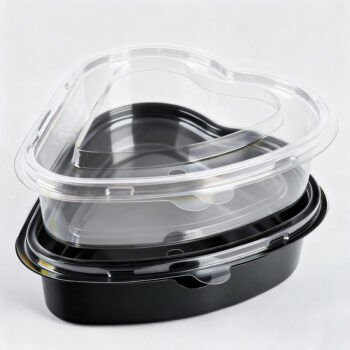 Heart-Shaped Plastic Food Container with Lid