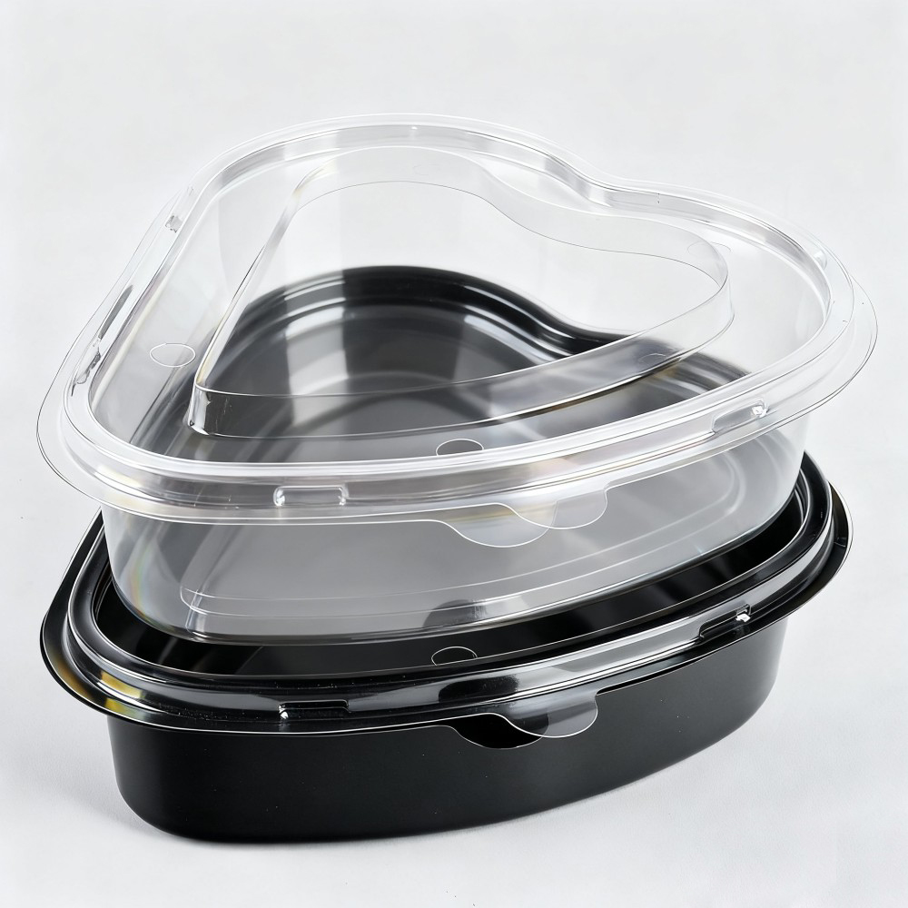 Heart-Shaped Plastic Food Container with Lid