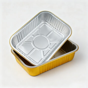 Gold and Silver Rectangular Aluminum Foil Containers