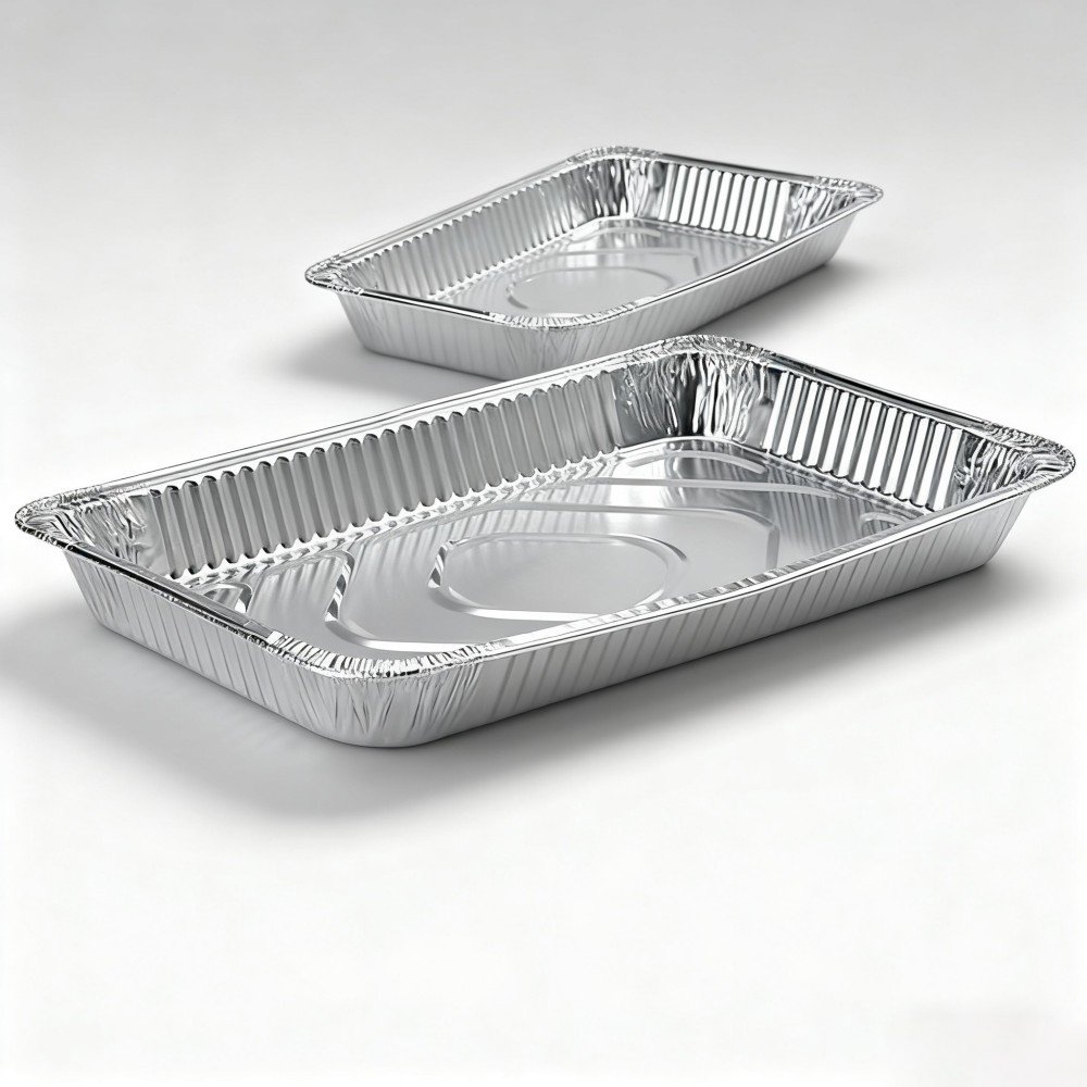 Stackable Silver Rectangular Aluminum Foil Containers - Image 2