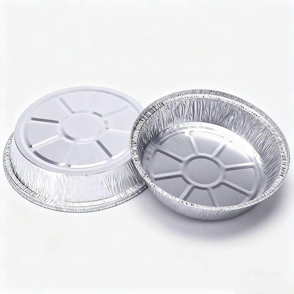 Silver Round Aluminum Foil Pie Pans with Pattern