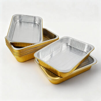 Gold and Silver Small Square Aluminum Foil Containers
