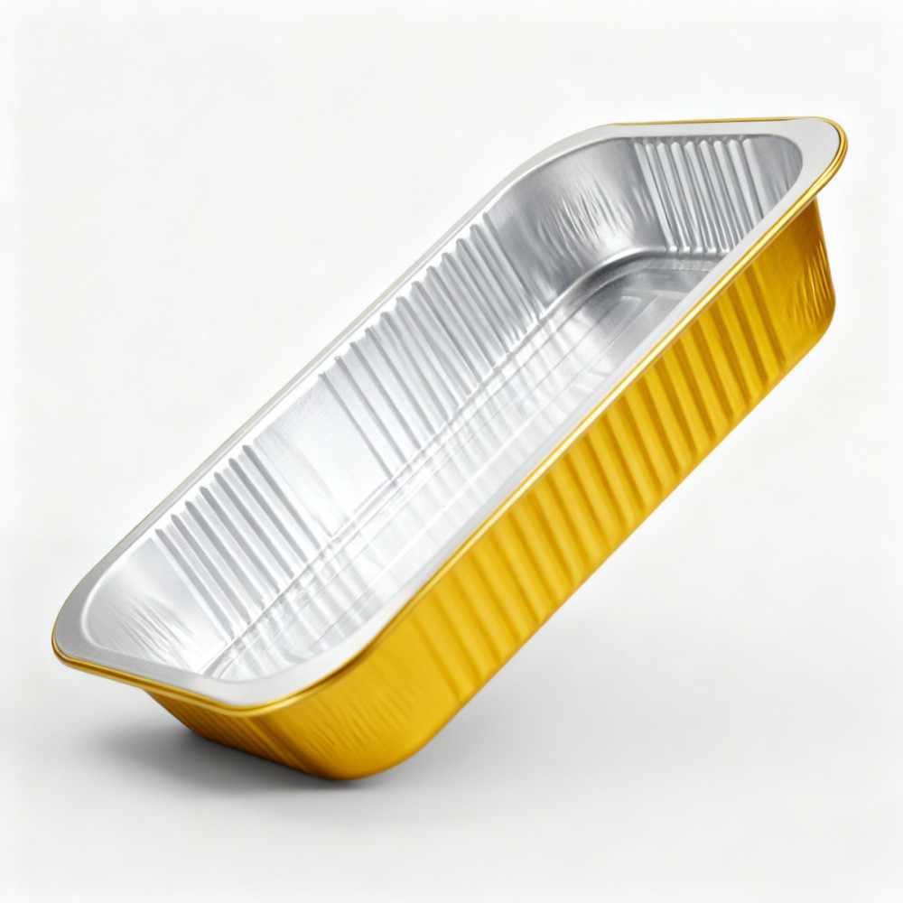 Gold and Silver Small Square Aluminum Foil Containers - Image 2
