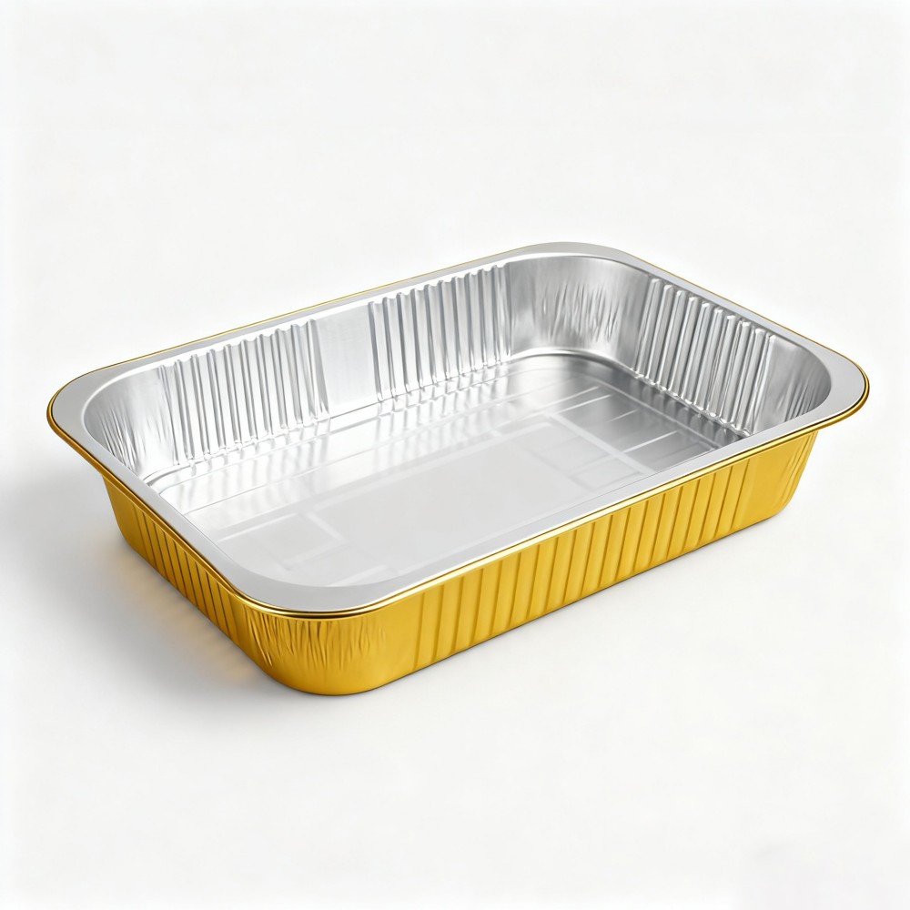 Gold and Silver Small Square Aluminum Foil Containers - Image 4