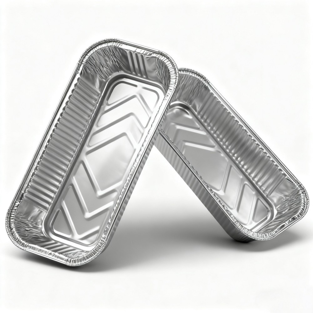 Stackable Silver Rectangular Aluminum Foil Containers - Image 3