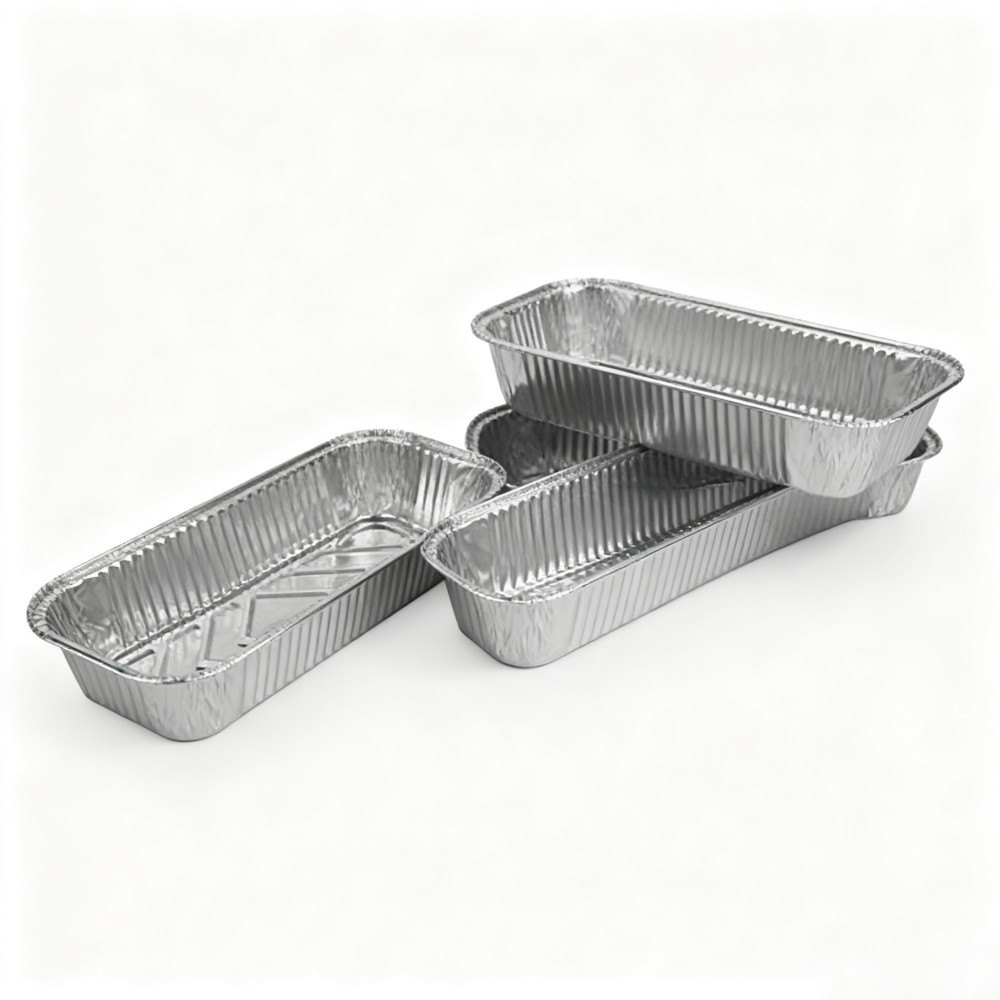 Stackable Silver Rectangular Aluminum Foil Containers - Image 4