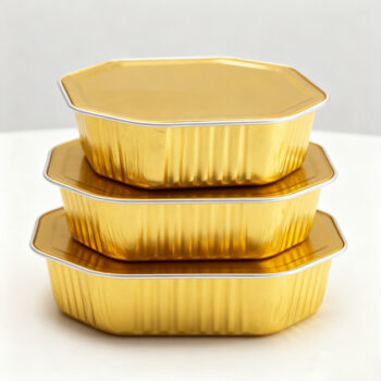 Stackable Gold Octagonal Aluminum Foil Containers