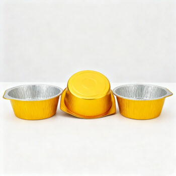 Gold and Silver Round Aluminum Foil Bowls