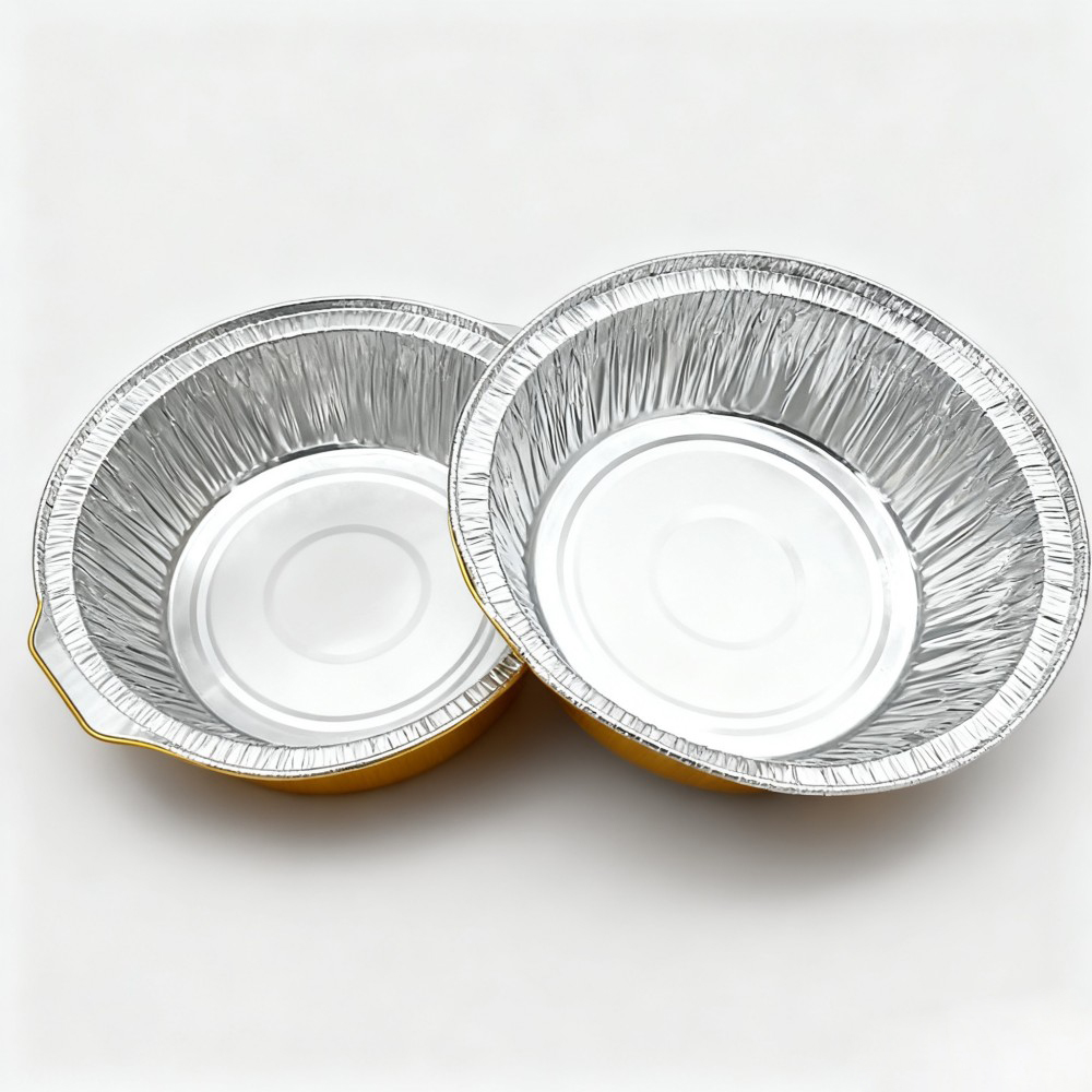Gold and Silver Round Aluminum Foil Bowls - Image 2