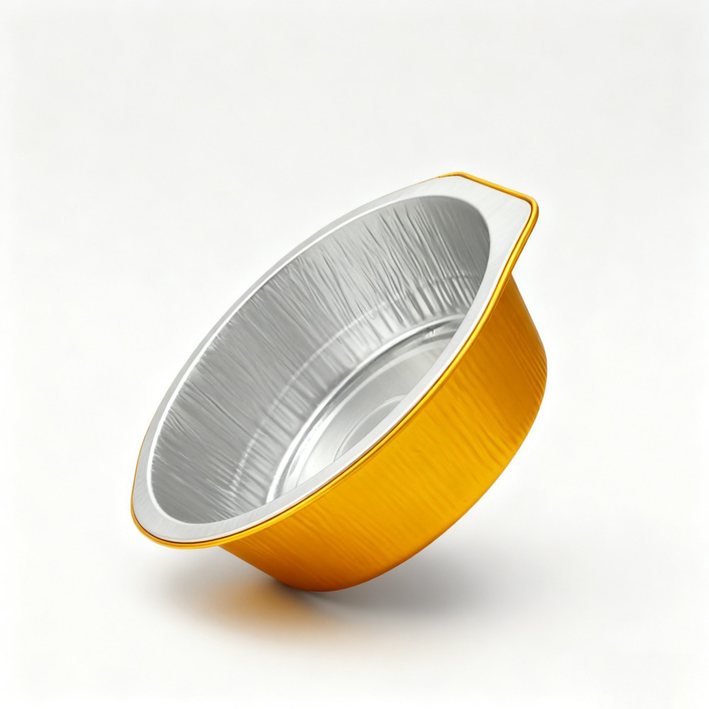 Gold and Silver Round Aluminum Foil Bowls - Image 3