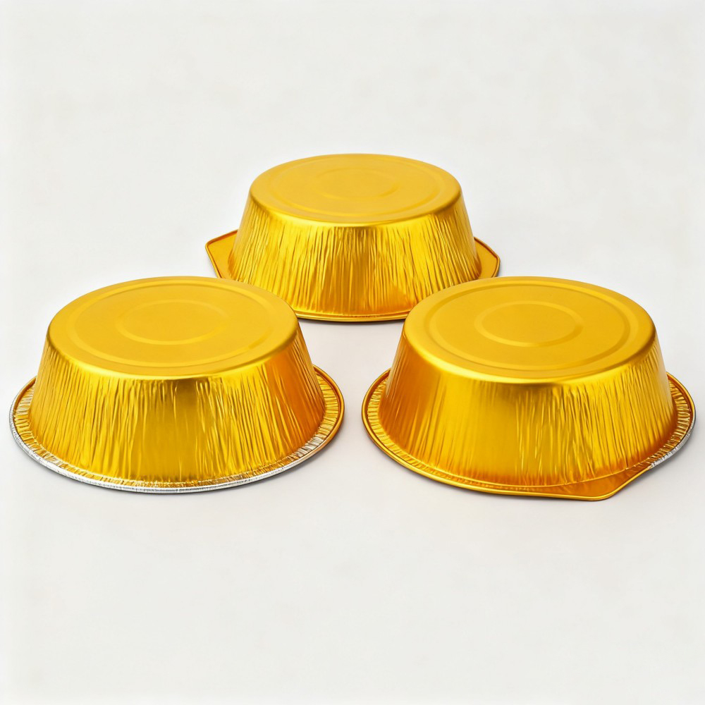 Gold and Silver Round Aluminum Foil Bowls - Image 4