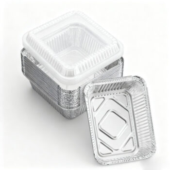 Aluminum Foil Lunch Box with Clear Lid