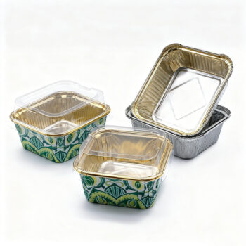 Aluminum Foil Food Trays with Patterned Design
