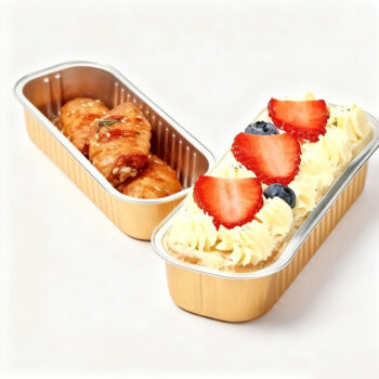 Rectangular Aluminum Foil Container with Vegetables