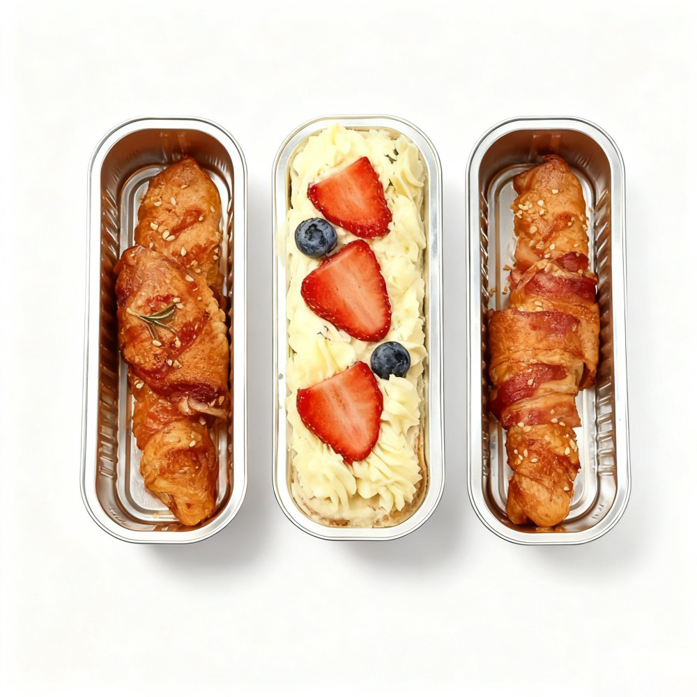 Rectangular Aluminum Foil Container with Vegetables - Image 2
