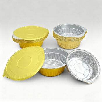 Round Gold Aluminum Foil Bowls