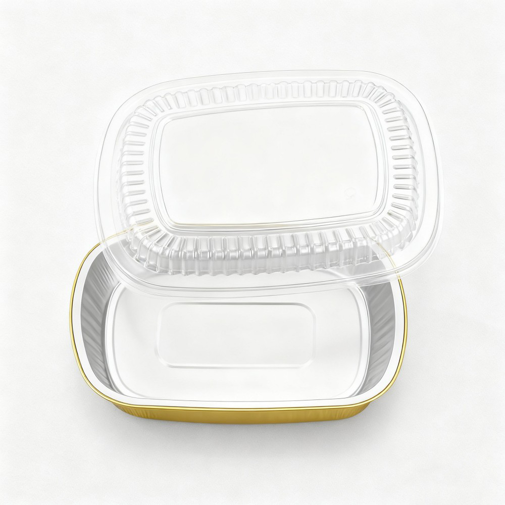 Clear Lid Gold Foil Cake Box - Image 2