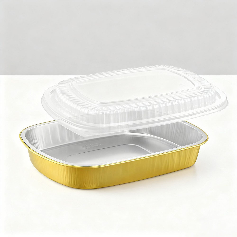 Clear Lid Gold Foil Cake Box - Image 3