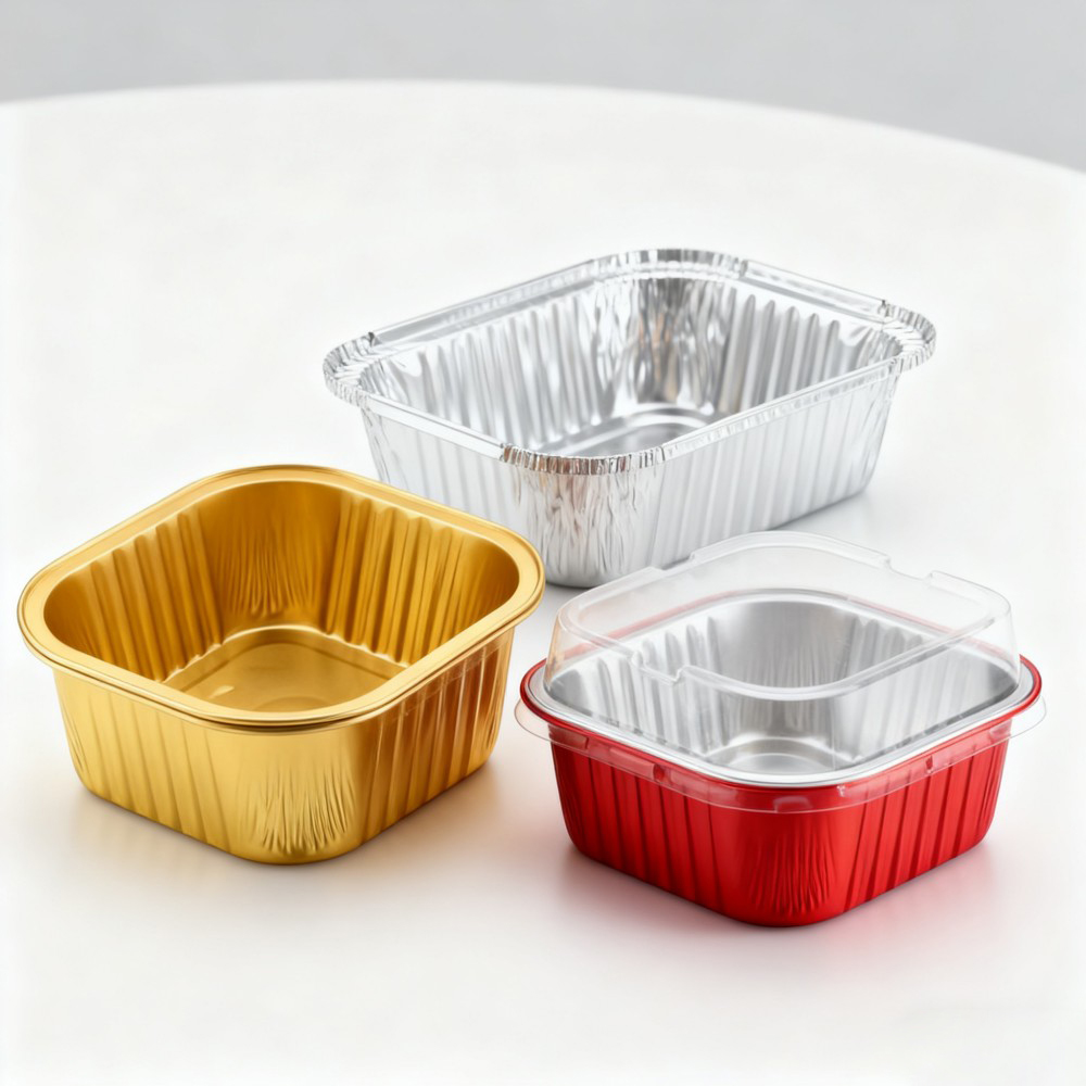 Small Square Foil Dessert Cups