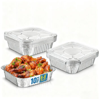 Aluminum Takeout Container with Clear Lid