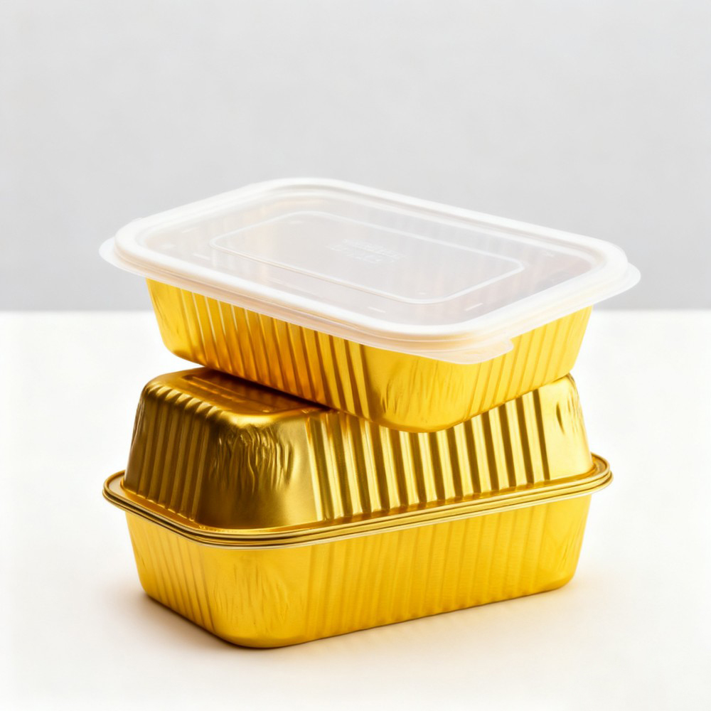 Golden Rectangular Aluminum Foil Tray - Image 3