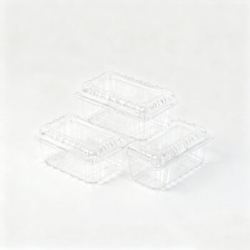 Stacked Rectangular Clear Plastic Containers