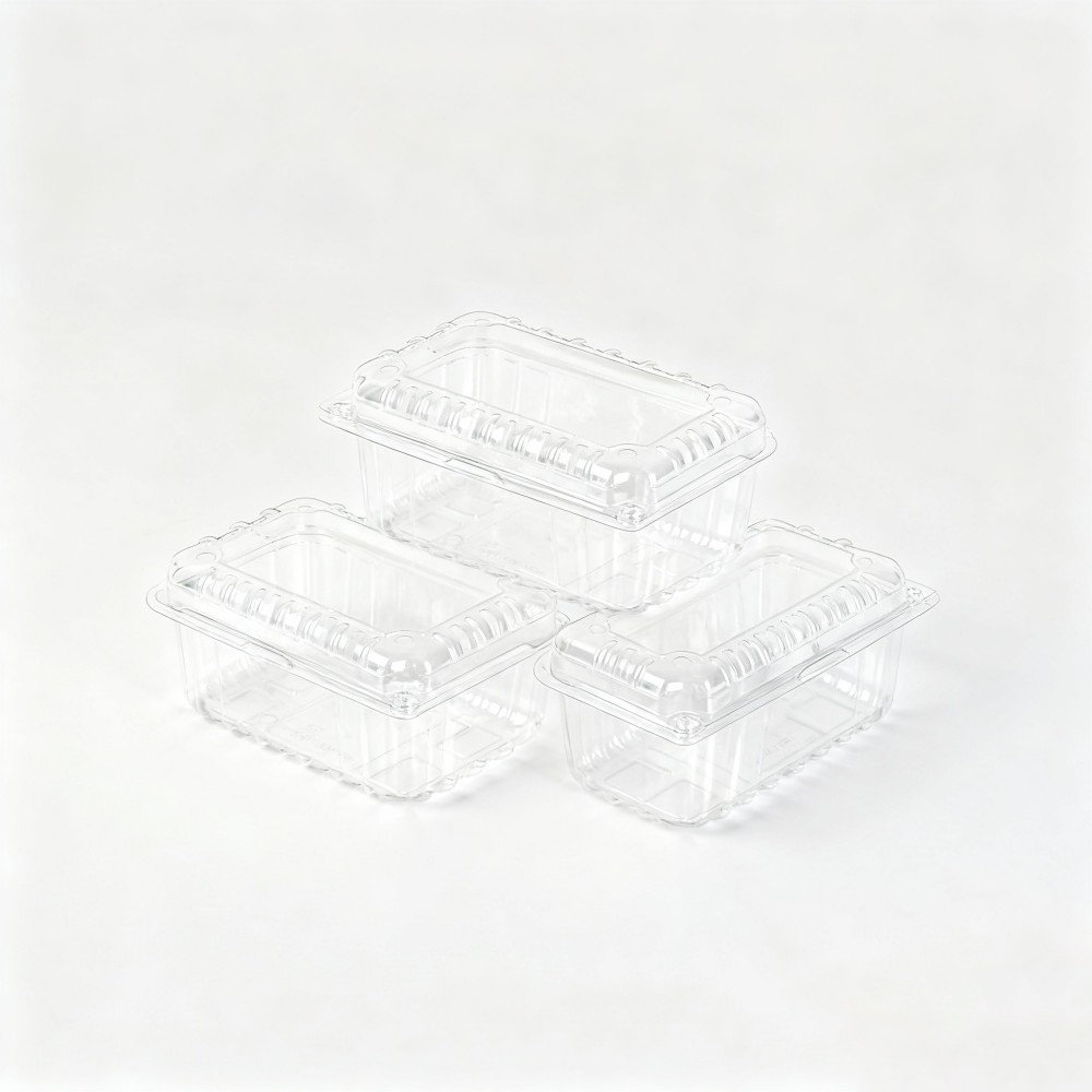 Stacked Rectangular Clear Plastic Containers