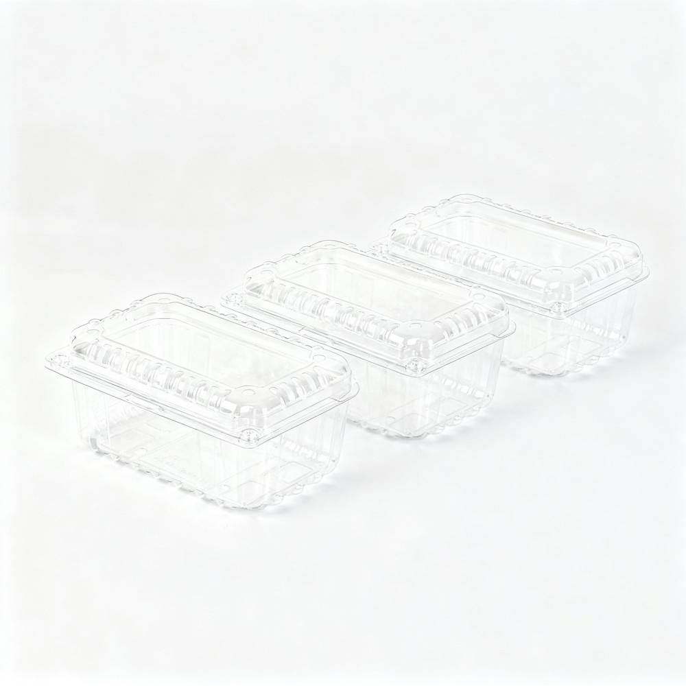 Stacked Rectangular Clear Plastic Containers - Image 2