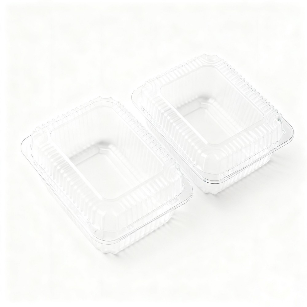Stacked Rectangular Clear Plastic Containers - Image 3