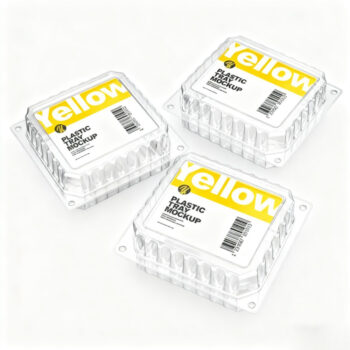 Clear Plastic Food Containers with "yellow" Label