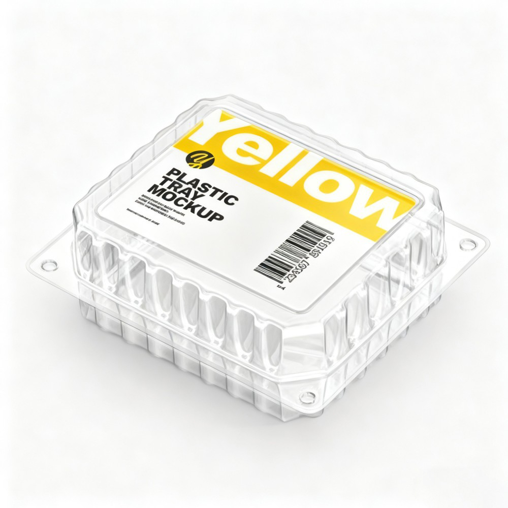 Clear Plastic Food Containers with "yellow" Label - Image 2