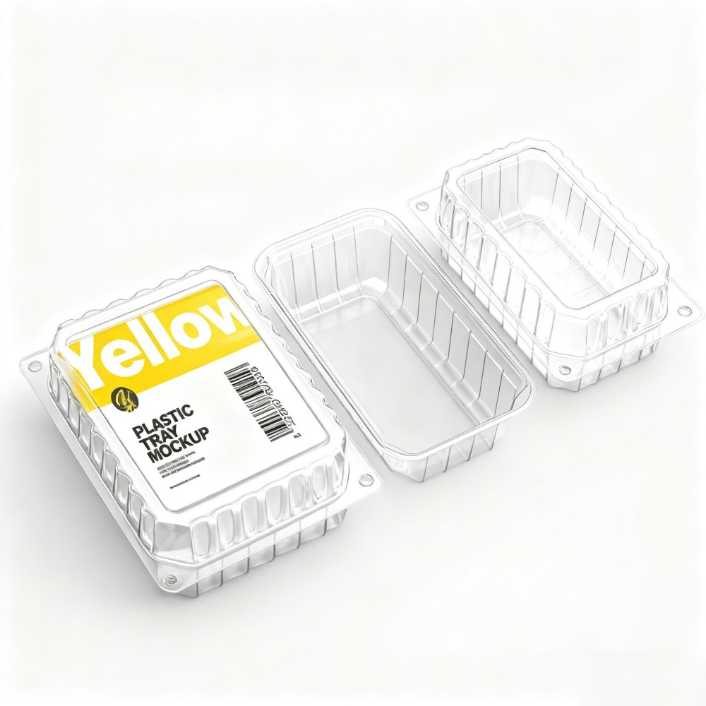 Clear Plastic Food Containers with "yellow" Label - Image 3