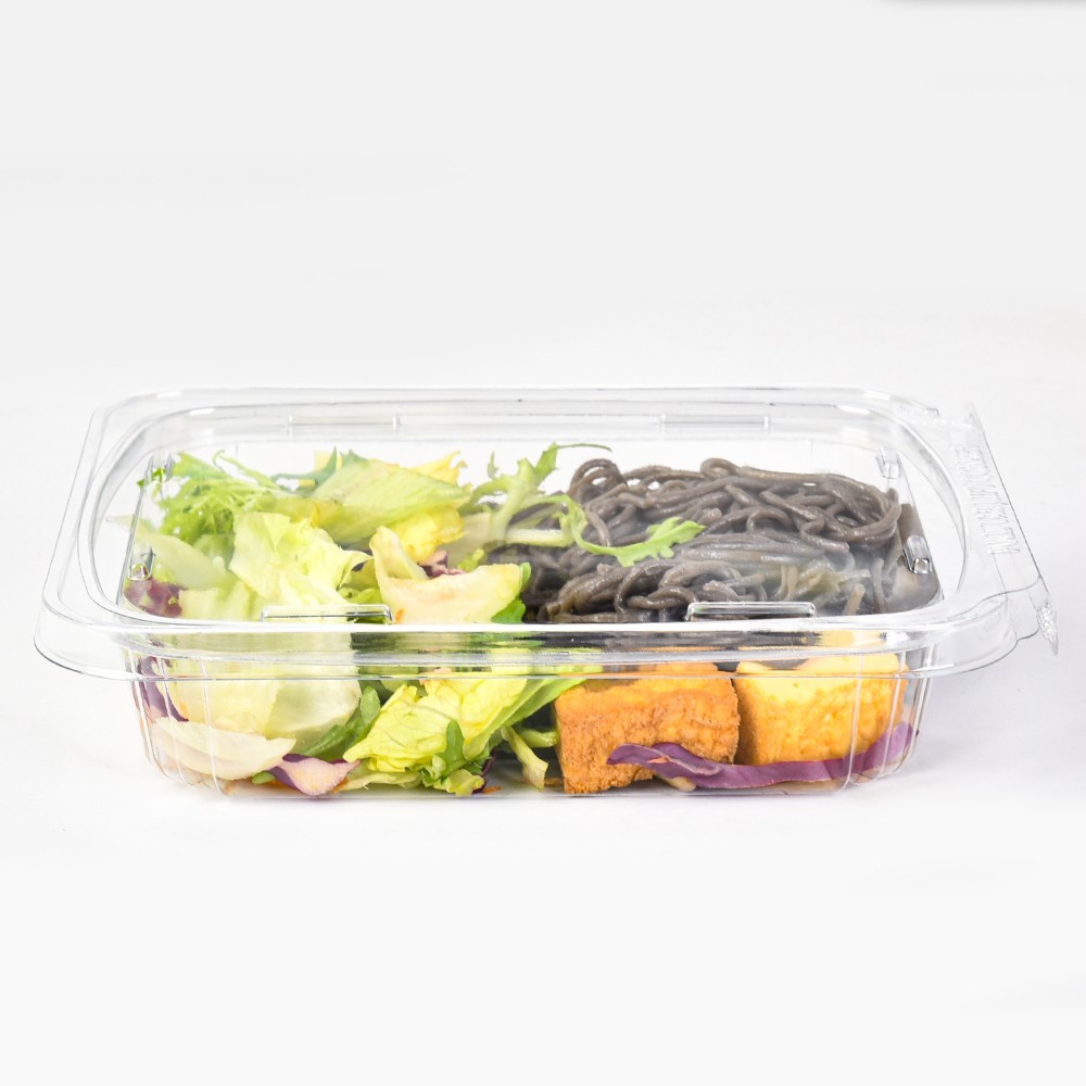 Rectangular Clear Plastic Salad Container - Image 4