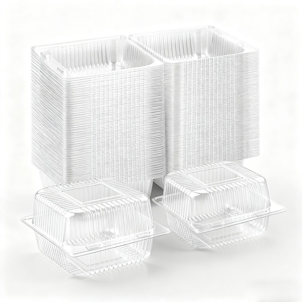 Assorted Sizes Clear Plastic Containers Stack