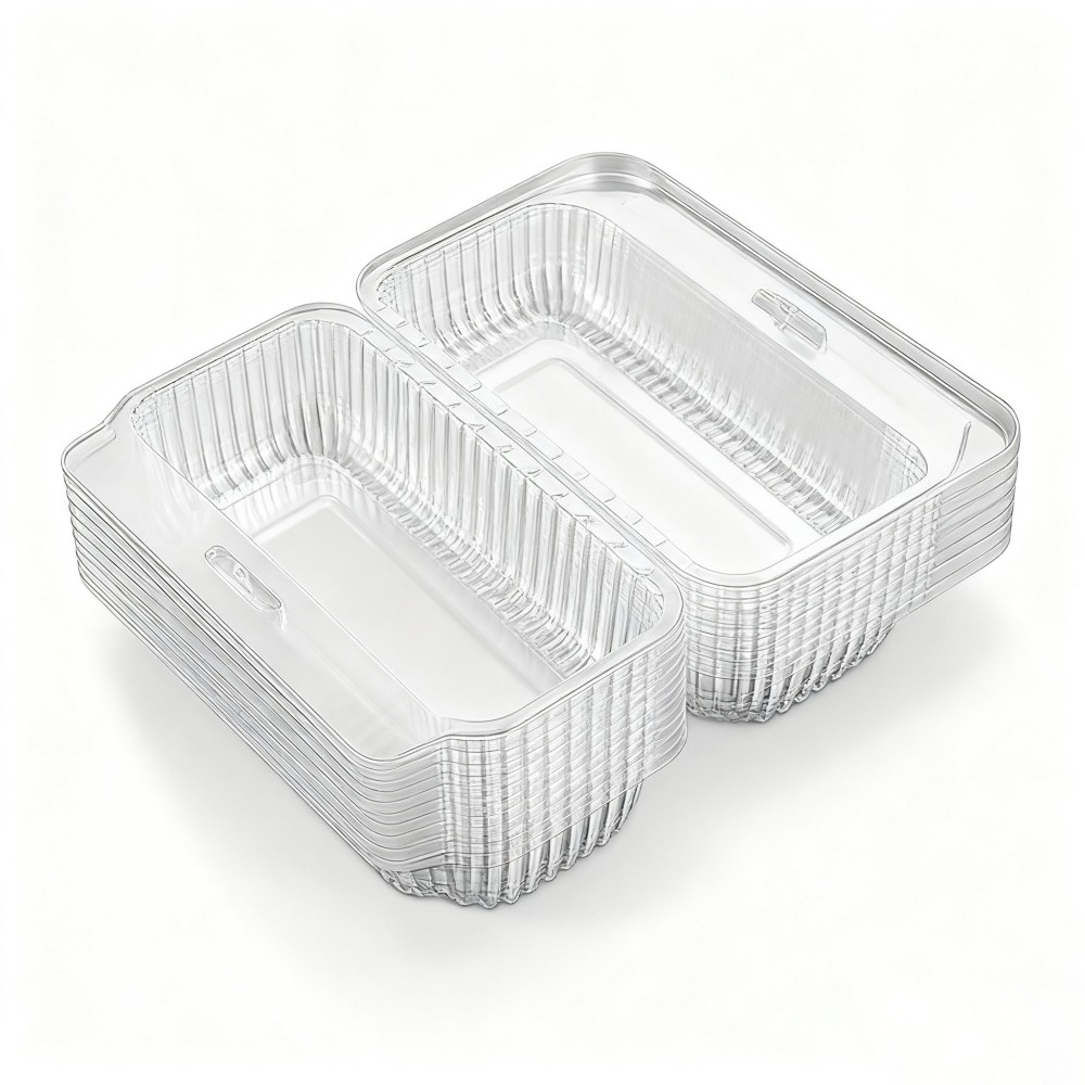 Assorted Sizes Clear Plastic Containers Stack - Image 3