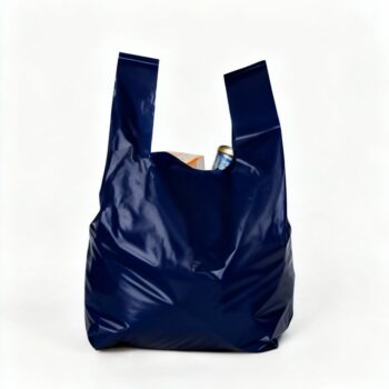 Heavy-Duty Reusable Plastic T-Shirt Bags - Navy Blue