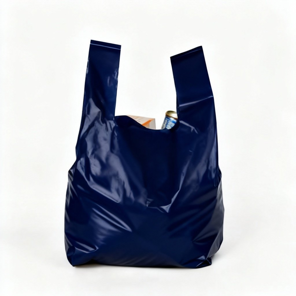 Heavy-Duty Reusable Plastic T-Shirt Bags - Navy Blue