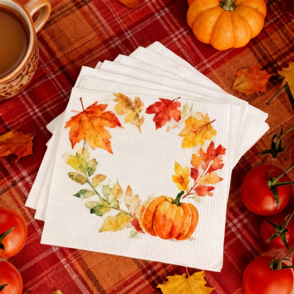 Autumn Leaves Dinner Napkins - Fall Gathering Decor
