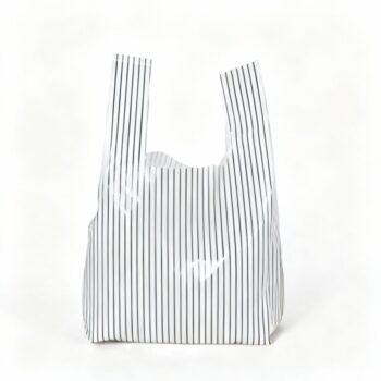 Modern Striped Plastic T-Shirt Shopping Bags