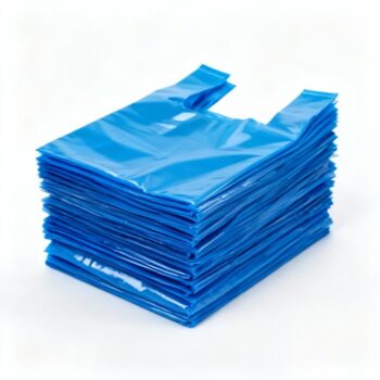 Medium Blue Plastic Vest Carrier Bags